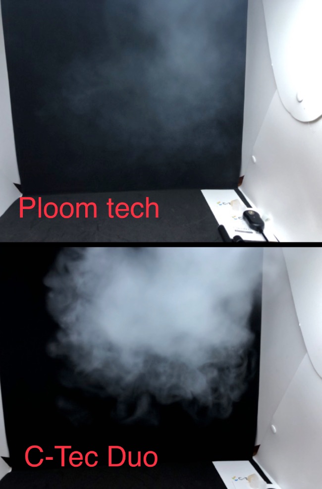 プルームとC-Tecの煙の量の比較